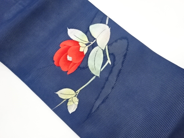 絽枝葉・花模様織出し名古屋帯